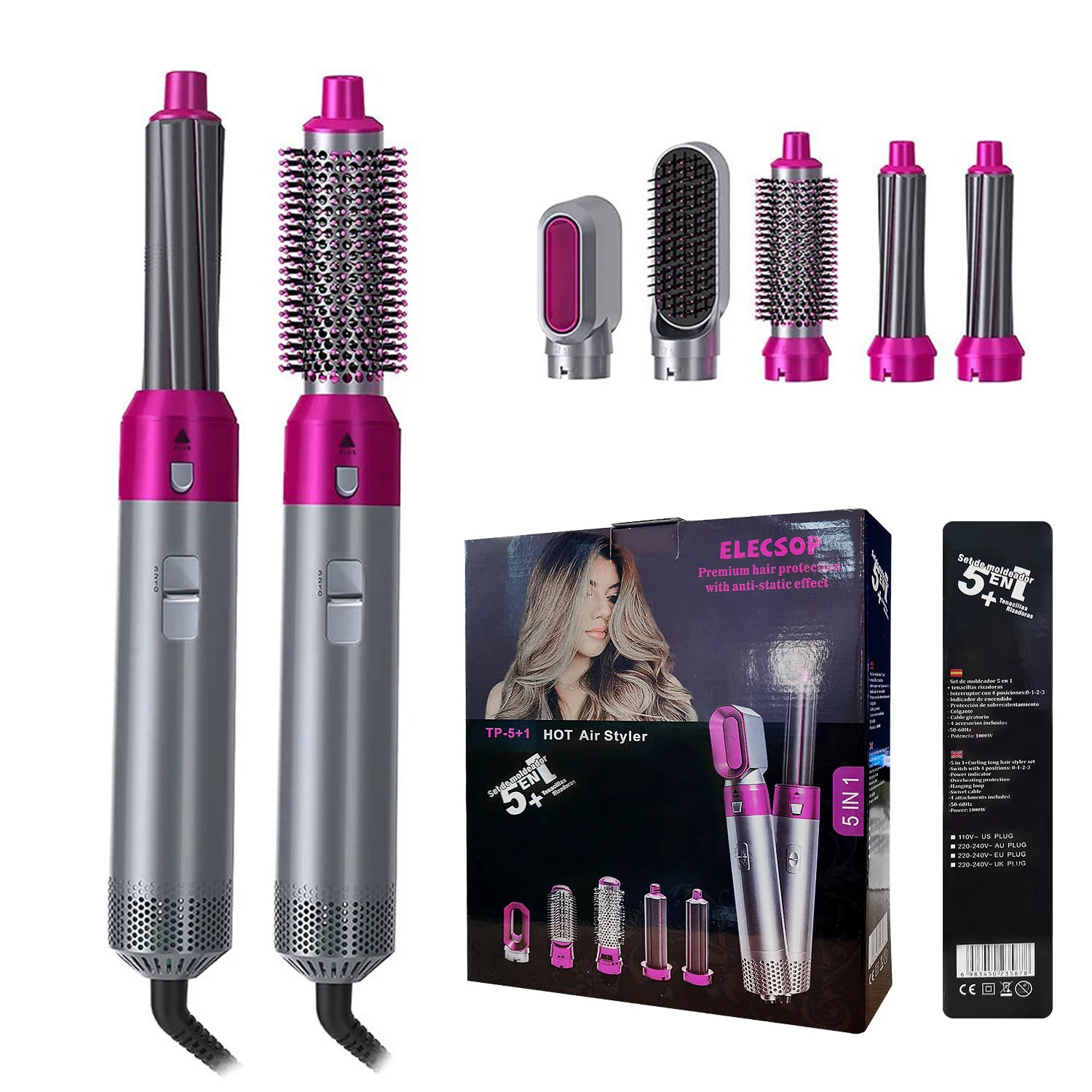 Brosse Coiffeuse Multifonction 5-en-1 – Image 3